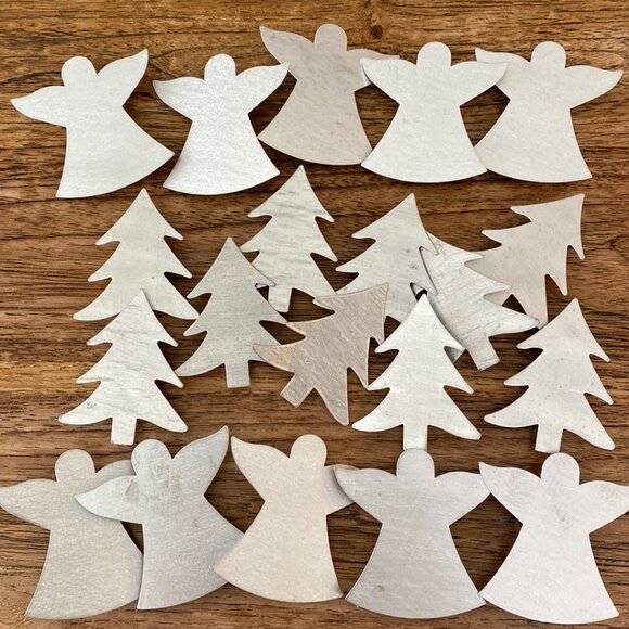 20 Silver Colored Holiday Metal Cutouts for your Holiday Project - Picture 1 of 13